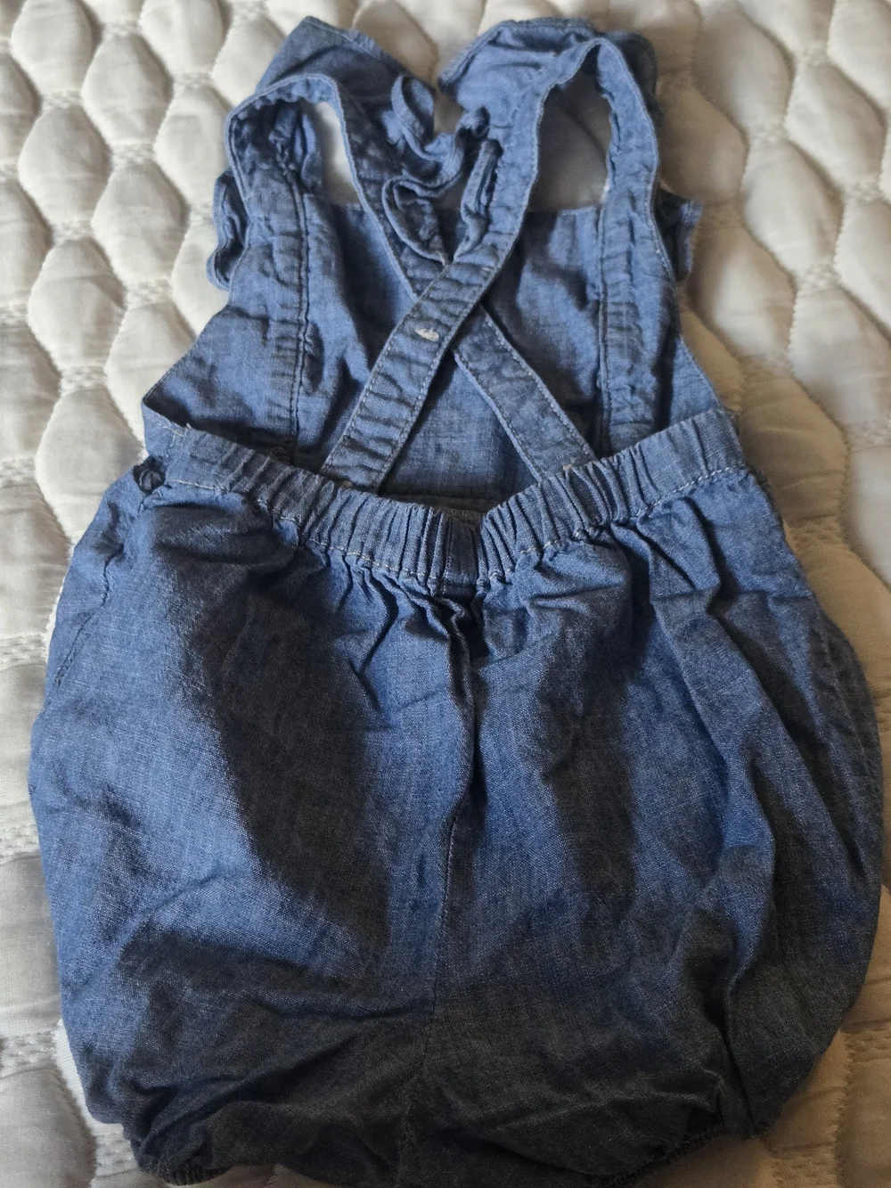 Ralph Lauren Baby Girl Denim One Piece Criss Cross Back No Size 3mth? Romper